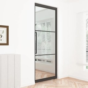 Stalen taatsdeur - Loft zwart - 3 vaks helder glas - 93 x 231,5 cm