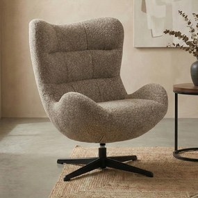 Oorfauteuil Modern Bruine Stof