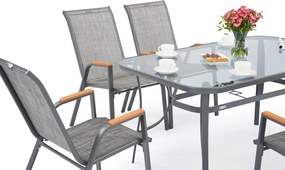 Garden Point tafelmeubel Modena/Bitonto grijs voor 6 personen