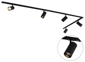 Modern 1-fase railsysteem met 5 Spot / Opbouwspot / Plafondspots AR70 zwart - Jeana Luxe Modern GU10 Binnenverlichting Lamp