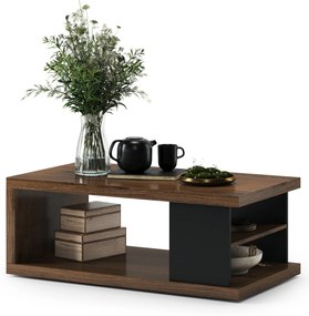 LANA Elegant walnoot - SALONTAFEL MET LEGPLANK