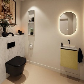 Mondiaz Ture DLux toiletmeubel 40cm oro met wastafel opalo rechts zonder kraangat