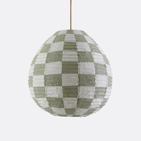 Bolvormige hanglamp met dambordmotiefØ55 cm, Danito