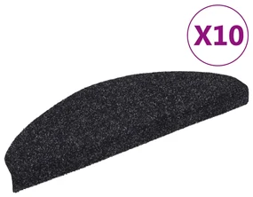 vidaXL Trapmatten zelfklevend 10 st 65x21x4 cm naaldvilt zwart