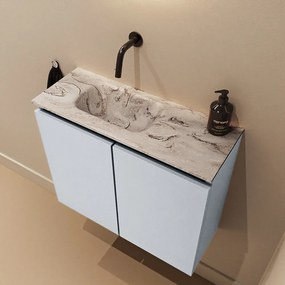 Mondiaz Ture DLux toiletmeubel 60cm clay met wastafel glace links zonder kraangat