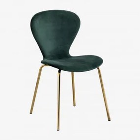 Stapelfauteuil In Fluweel Uit Jungle Groen & Goud - Sklum