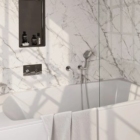 Brauer Stripe inbouw badkraan met drukknoppen en 3 standen handdouche chroom