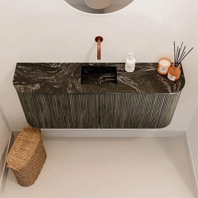 Mondiaz Joya DLux 105cm toiletmeubel ronding links/rechts shadow met wastafel faye midden zonder kraangat lava