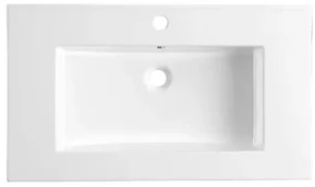Lambini Designs Pavia wastafel keramiek 60cm met kraangat wit glans