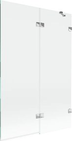 Mexen Lunar badwand 2-delig rechts 120 x 150 cm, transparant, chroom - 897-120-100-01-00-P