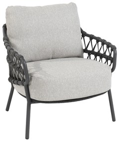 Tuinstoel Aluminium/rope Grijs-antraciet 4 Seasons Outdoor Calpi laag