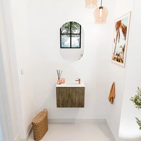Mondiaz Joya 50cm toiletmeubel dusk met wastafel faye rechts 1 kraangat talc