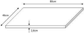 Fontana wastafel toppaneel 80x46cm licht eiken