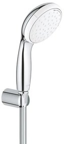 GROHE New Tempesta Handdoucheset - 2 straalsoorten - rond - met houder - gladde slang - 125cm - chroom 2779810E