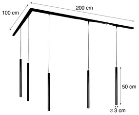 Modern railsysteem met 5 hanglampen wit 1-fase - Iconic Frini Modern G9 Binnenverlichting Lamp
