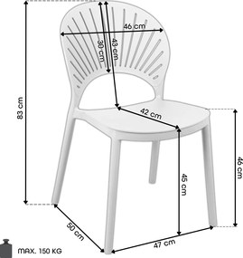 SOLEIL Poederroze - MODERNE STOEL VOOR KEUKEN, TERRAS (STAPELBAAR)