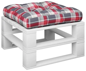vidaXL Bankkussen pallet ruitpatroon 50x50x10 cm rood