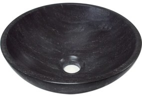 Plieger Stone waskom 30x12cm marmer kalksteen zwart WASKOM Ø30X12CM ZWART