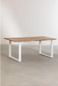Rechthoekige Eettafel In Gerecycled Hout (180x100 Cm) Sami-stijl Wit - Sklum