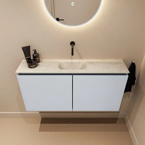 Mondiaz Ture DLux toiletmeubel 100cm clay met wastafel ostra midden zonder kraangat