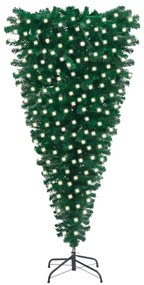 vidaXL Kunstkerstboom ondersteboven met LED's 210 cm groen