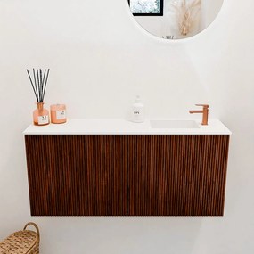 Mondiaz Joya 90cm toiletmeubel ruby met wastafel faye rechts 1 kraangat talc