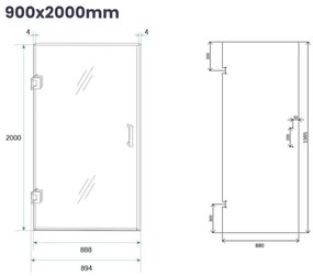 Saniclear Modern douchecabine 80x90 met 90cm deur anti-kalk zwart