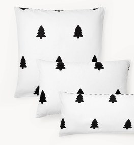 Omkeerbare flanellen kussenhoes Noan met kerstboommotief