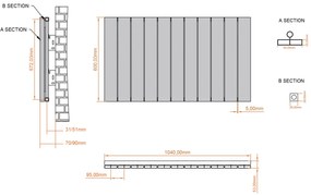 Eastbrook Charlton radiator 105x60cm aluminium 1081W antraciet