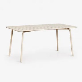 Rectangular Eettafel 160x90 Cm In Staal Florida Tapioca Beige - Sklum