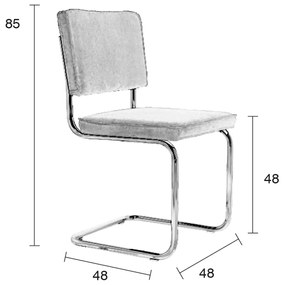 Zuiver Ridge Rib Retro Stoel Ribstof Grijs