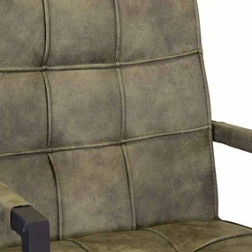 Eetkamerstoel - Jupiter - stof Cowboy retro lederlook olijf groen