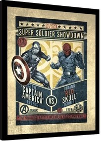 Ingelijste poster Marvel Comics - Captain America vs Red Skull