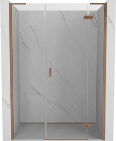 Mexen Mist-H L douchedeur draaibaar rechts 130 cm, transparant, geborsteld koper - 8A5L-130-001-65-00-P