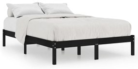 vidaXL Bedframe massief hout zwart 120x190 cm 4FT Small Double