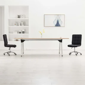 vidaXL Eetkamerstoelen 2 st stof zwart