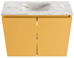 Mondiaz Ture DLux toiletmeubel 60cm ocher met wastafel glace midden met kraangat