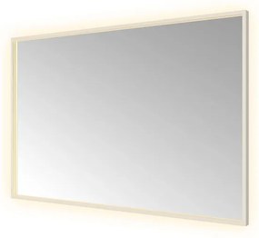 Hotbath &MORE Spiegel directe en indirecte LED color changing spiegelverwarming dimbaar met afstandsbediening Geborsteld messing PVD SQU128IX