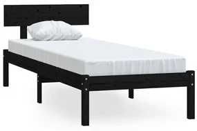 vidaXL Bedframe massief grenenhout zwart 100x200 cm