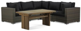 Dining Loungeset 5 personen Wicker Taupe  Garden Collections Toronto/Brighton