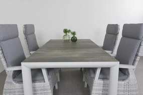 Darwin verstelbare stoelen + Kings tafel 180 x 100 cm.
