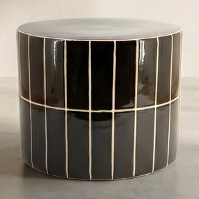Rond Laag Tafeltje Bruin - 42 X 42cm.