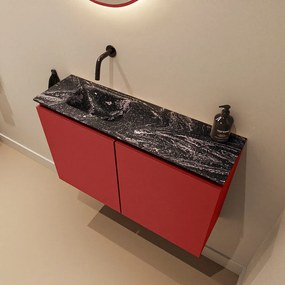 Mondiaz Ture DLux toiletmeubel 80cm fire met wastafel lava links zonder kraangat