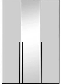 Goossens Kledingkast Easy Storage Ddk, Kledingkast 153 cm breed, 220 cm hoog, 2x glas draaideur en 1x spiegel draaideur midden
