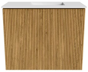 Mondiaz Joya 50cm toiletmeubel oak met wastafel faye rechts zonder kraangat talc