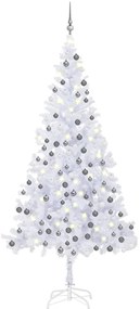 vidaXL Kunstkerstboom met LED's en kerstballen 910 takken 210 cm