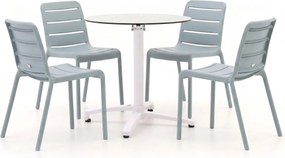 Diningset Forza | 4 personen kunststof | Tuinset stapelbaar | 5-delig | Kees Smit Tuinmeubelen