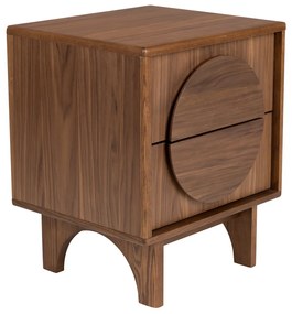 Zuiver Groove Design Nachtkastje Walnoot - 45x40x55cm.
