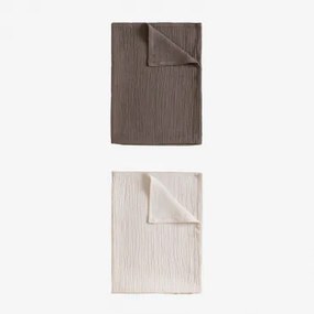 Set Van 2 Keukendoeken In Katoen Ripert Natuurlijke Kleuren - Sklum