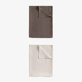 Set Van 2 Keukendoeken In Katoen Ripert Natuurlijke Kleuren - Sklum